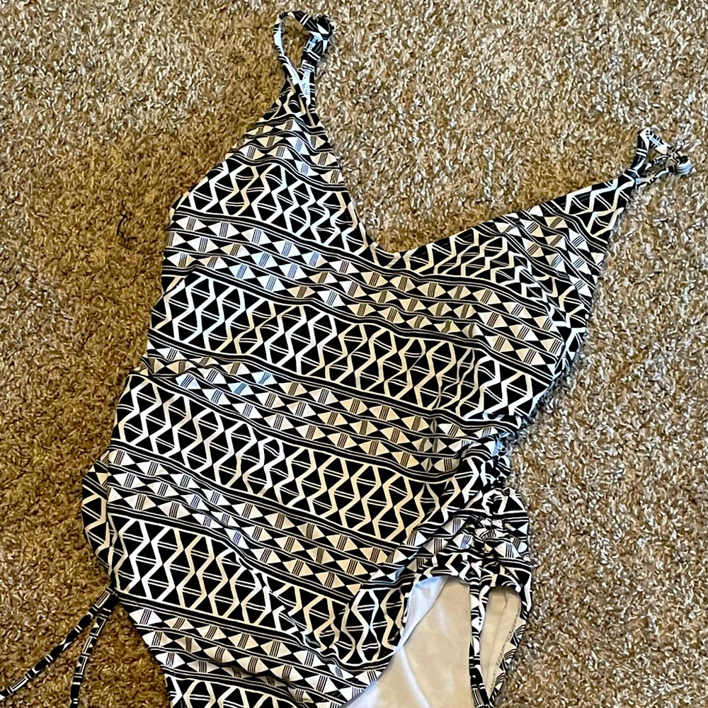 Black and white one piece swimsuit